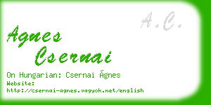 agnes csernai business card